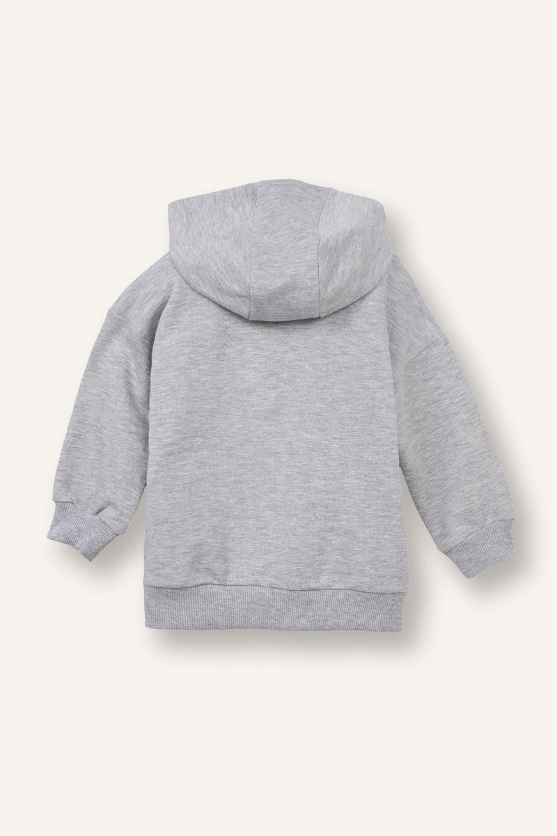 DeFacto Grey BabyBoy Baby Boy Regular Fit Hooded 2 Piece Sweatshirts Casual - Image 4